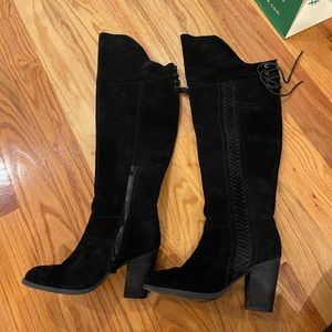 Sbicca - Gusto Over the Knee Suede Leather Boots - Black - Size 7
